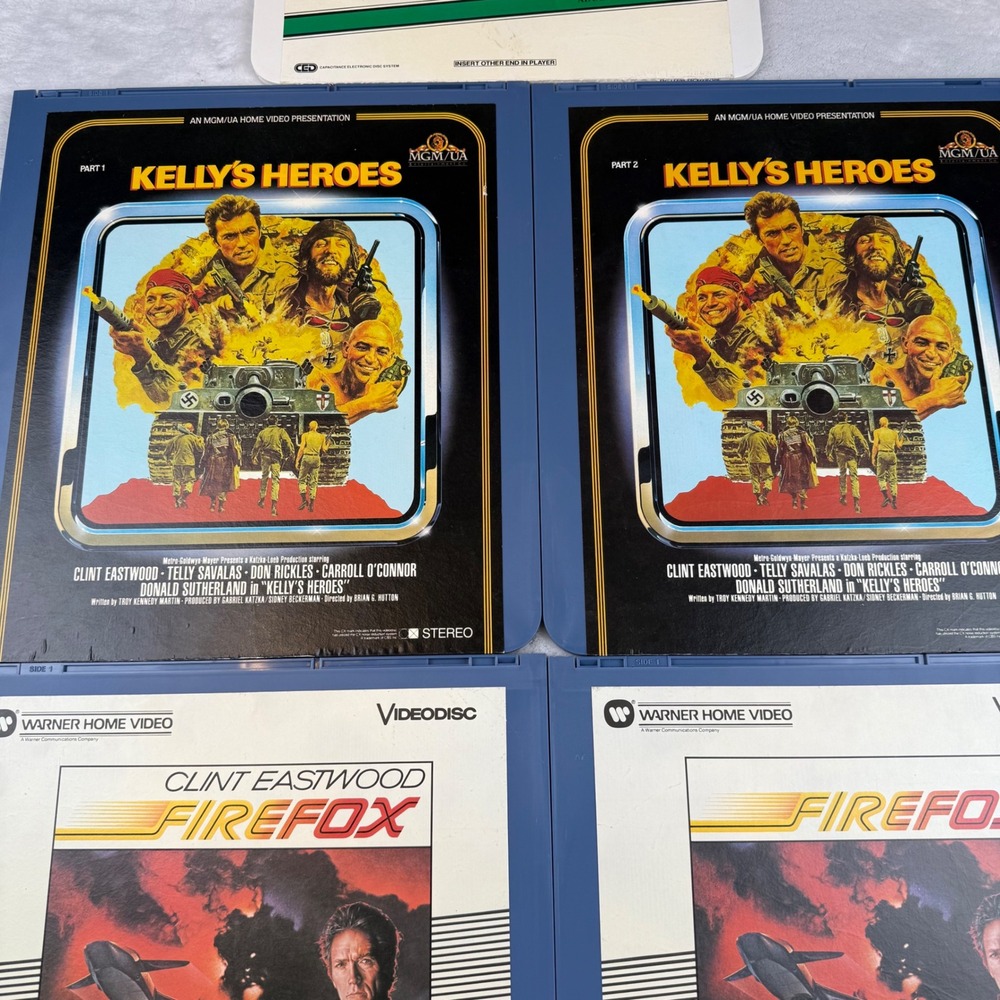 Clint Eastwood Videodisc Lot: Firefox, Kelly's‎ Heroes, Tightrope CED movies - Picture 3 of 5